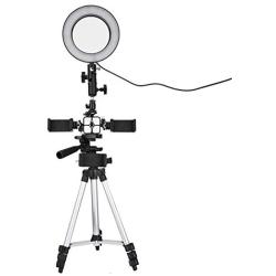 LED Ring Fill Light with Phone Clips Tripod, Selfie Makeup Beauty Fill Light, Photography Dimmable Ring Fill Light, Phone Video Light