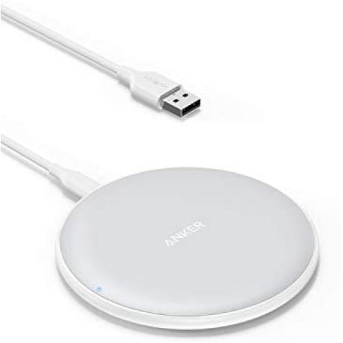 Anker Wireless Charger, PowerWave Pad 10W Max Qi-Certified Fast Charging for iPhone SE, 11, 11 Pro, 11 Pro Max, Xs Max, XR, XS, X, 8, 8 Plus, AirPods, Galaxy S20 S10 S9 S8, Note 10 9 8 (No AC Adapter)