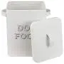 Morezi Dog Treat and Food Storage Tin with Lid and Serving Scoop Included - Cream Powder - Coated Carbon Steel - Tight Fitting Lids - Storage Canister Tins