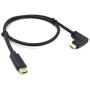 Right Angle USB C to USB C Cable 60cm/2Ft, Poyicott Right & Left Angled 90 Degree USB 3.1 Type-C Male to Male Fast Charging Cable for Laptop & Tablet & Mobile Phone (USB C Right M/M)