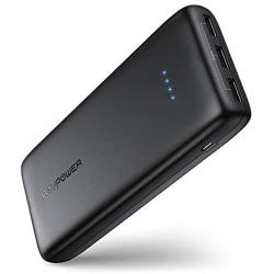 RAVPower Portable Charger 22000mAh, External Battery Pack Power Bank with 3 USB Output , High-Capacity Phone Charging Pack Compatible with iPhone 11, Samsung Galaxy, iPad, and More