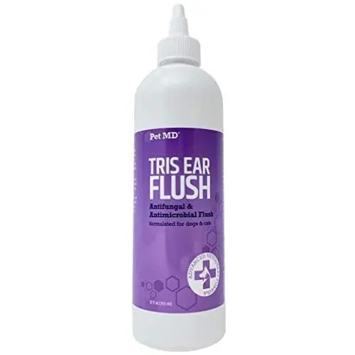 Pet MD Veterinary Tris Flush Cat & Dog Ear Cleaner - Dog Ear Infection Treatment w/Ketoconazole for Yeast Infection Treatment, Ear Mites & Fungal Infections – Perfect for Dog Grooming Kit - 12 oz Pet MD Veterinary Tris Flush Cat & Dog Ear Cleaner - Dog Ear Infection Treatment w/Ketoconazole for Yeast Infection Treatment, Ear Mites & Fungal Infections – Perfect for Dog Grooming Kit - 12 oz
