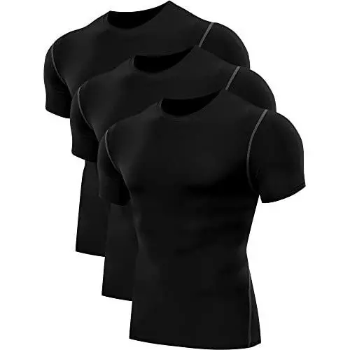 Neleus Mens 3 Pack Athletic Compression Under Base Layer Sport Shirt Neleus Mens 3 Pack Athletic Compression Under Base Layer Sport Shirt
