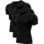 Neleus Mens 3 Pack Athletic Compression Under Base Layer Sport Shirt