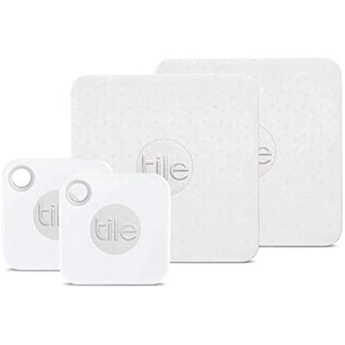 Tile Inc., Mate and Slim Combo, Bluetooth Tracker and Finder, Water Resistant, Replaceable Battery, Easy to Attach for Laptops, Phones, Wallets, Keys and Pet Collars (4 Pack)