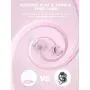 Earbuds, Vogek Tangle-Free Flat Cord Ergonomic in-Ear Headphones with Dynamic Crystal Clear Sound, Earphones with S/M/L Eartips Compatible with Samsung, Android Phone and More (Pink) Title
