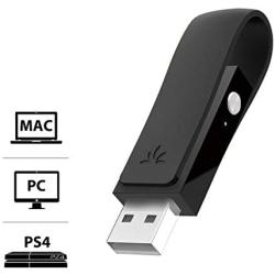 Avantree Leaf Long Range USB Bluetooth Audio Transmitter Adapter for PC Laptop Mac PS4 Nintendo Switch, Wireless Audio Dongle for Headphones Speakers Only, Plug and Play, aptX Low Latency - Black