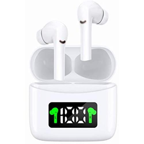 Wireless Earbuds, Latest Upgrade Bluetooth 5.2 True Wireless Earbuds with Smart LED Display Charging Case IPX7 Waterproof Earbuds 40 Hours Playtime Bluetooth Earbuds Built-in Mic for Sport,Running