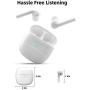 Wireless Earbuds,Coobetter Bluetooth Earphones Noise Canceling Headset V5.0 Stereo Waterproof Headphones Sport Bluetooth Headphones in Ear with Mini Charging Case and Integrated Microphone(White)