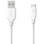 Anker Powerline Micro USB - Charging Cable, with Aramid Fiber and 5000+ Bend Lifespan for Samsung, Nexus, LG, Motorola, Android Smartphones and More (White, 6ft)