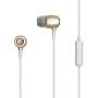 Motorola SH009GD Earbuds Metal, Gold, IPX4 Waterproof, Lightweight, In-Ear Wired Headphones, Noise Isolating, In-line Microphone, 2 Extra Buds