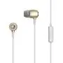 Motorola SH009GD Earbuds Metal, Gold, IPX4 Waterproof, Lightweight, In-Ear Wired Headphones, Noise Isolating, In-line Microphone, 2 Extra Buds