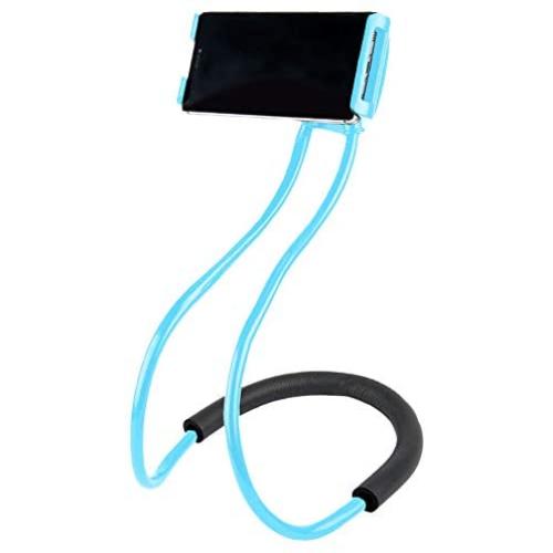 Lazy Bracket - Universal Hanging on Neck Lazy Phone Holder DIY Free Rotating Stand on Table Smart Multiple Functions Mobile Phone Mount Stand(Blue)