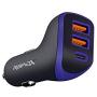 RapidX X3PD - 3 Port Compact & Fast Car Charger for 3 Devices 35W Total, 18W USB-C