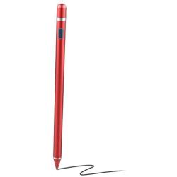 Stylus Pen for Touch Screens, Active Digital Pencil 1.5mm Fine Tip Smart Pen Rechargeable Drawing Stylus Compatible with iPhone iPad Mini/Air Smartphones & Tablets by BAGEYI (red)