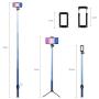 Long Selfie Stick,Extendable Foldable Selfie Stick with Wireless Bluetooth Remote and Adjustable Holder for iPhone,Samsung and Android all Smartphone Maximum 3 Meter(118-Inch) Length
