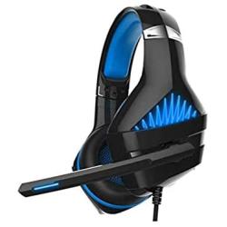 PS4 Headset Gaming Headset for PC Xbox One Headphones with Mic Headset for Gaming Computer(Blue) (Black/Blue)