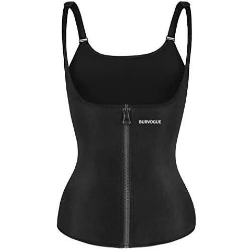 Burvogue Sauna Sweat Vest for Women Waist Trainer Corset Workout Tank top Cincher Slim Shaper Shirt