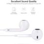 Axirtni 3.5mm in-Ear Wired Earbuds/Earphones/Headphones with Remote & Micphone Compatible with iPhone Apple 6s plus/6/5s/5c/Pad/S10 Android All 3.5 mm Audio Devices (2 Pack) - White