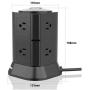 SAFEMORE 8 Outlet Smart DC Power Strip, 110V 6.5ft Power Cord Tower Multi Plug Charging Station with Overload Protection and Surge Protecor for Home Office Appliance and Electronics(Black)
