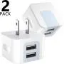 USB Wall Charger, USB Plug, Dodoli 2-Pack 2.4A Dual Port 12W Wall Charger Block Adapter Charging Cube Box Compatible iPhone Xs/XS Max/XR/X/8/8 Plus/7/6S/ 6S Plus, Samsung Galaxy, HTC, Moto USB Wall Charger, USB Plug, Dodoli 2-Pack 2.4A Dual Port 12W Wall Charger Block Adapter Charging Cube Box Compatible iPhone Xs/XS Max/XR/X/8/8 Plus/7/6S/ 6S Plus, Samsung Galaxy, HTC, Moto