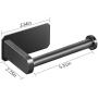 VAEHOLD Toilet Paper Holder Self Adhesive Kitchen Washroom Adhesive Toilet Roll Holder No Drilling for Bathroom Stick on Wall Stainless Steel Brushed - Black