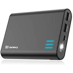 Jackery Portable Charger Giant+ 12000mAh Power Outdoors Dual USB Output Battery Pack Travel Backup Power Bank with Emergency LED Flashlight for iPhone, Samsung and Other Smart Devices - Black