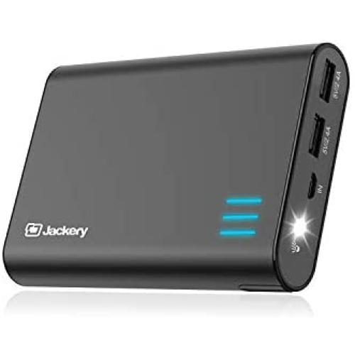 Jackery Portable Charger Giant+ 12000mAh Power Outdoors Dual USB Output Battery Pack Travel Backup Power Bank with Emergency LED Flashlight for iPhone, Samsung and Other Smart Devices - Black