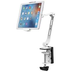 Suptek Aluminum Tablet Desk Mount Stand 360° Flexible Cell Phone Holder for iPad, iPhone, Samsung, Asus and More 4.7-11 inch Devices, Good for Bed, Kitchen, Office (YF208BW)