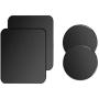 Mount Metal Plate for Cell Phone Magnet Holder Magnetic Car Mount with Strong Adhesive Sticker, 2 Round and 2 Rectangle Black