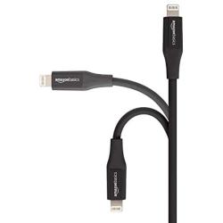 AmazonBasics Lightning to USB A Cable, Advanced Collection, MFi Certified Apple iPhone Charger, Black, 3 Foot