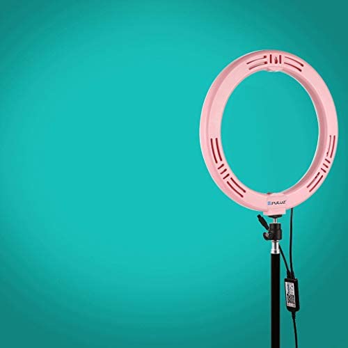 Selfie Ring Light with Tripod Stand with Phone Holder for, Live Stream,Self-Portrait Shooting (Pink,1 X Fill Light +1 X Mobile Phone Clip +1 X Remote Control, 11.8in)