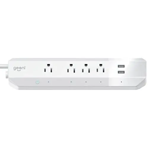 Geeni 4 Smart Surge Protector (2 USB Outlets) – No Hub Wireless Remote Control and Timer –Works with Amazon Alexa, Google Assistant & Microsoft Cortana, Requires 2.4 GHz Wi-Fi, White Geeni 4 Smart Surge Protector (2 USB Outlets) – No Hub Wireless Remote Control and Timer –Works with Amazon Alexa, Google Assistant & Microsoft Cortana, Requires 2.4 GHz Wi-Fi, White