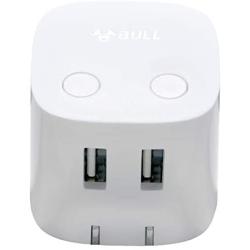 Dual USB Wall Charger Plug Adapter, BULL USB Charger Cube Plug Block,USB Charging Block Auto Shut Off Foldable Charger for Multiple Devices