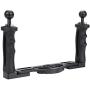 Diving Underwater Handheld Gimbal Stabilizer Aluminum Tray with Dual Handle Grips with 1/4in Screws for Underwater Camera Housing Case Accessory Diving Gimbal Stabilizer Accessories