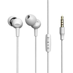 in Ear Headphones, Wired Noise Isolation Earbuds with Microphone and in-line Remote Control, Earphones in Fashion Color Compatible with iPhone iPad Android Smartphones(White)