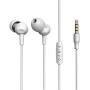 in Ear Headphones, Wired Noise Isolation Earbuds with Microphone and in-line Remote Control, Earphones in Fashion Color Compatible with iPhone iPad Android Smartphones(White)