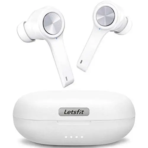 Wireless Earbuds, Letsfit Bluetooth 5.0 Headphones TWS Stereo Touch Control Earbuds with Charging Case, IPX5 Waterproof in-Ear Sport Earphones with Mic for Running Gym Workout White Wireless Earbuds, Letsfit Bluetooth 5.0 Headphones TWS Stereo Touch Control Earbuds with Charging Case, IPX5 Waterproof in-Ear Sport Earphones with Mic for Running Gym Workout White