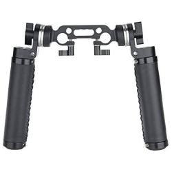 NICEYRIG ARRI Rosette Leather Handles with Rod Clamp Connector, Applicable 15mm Shoulder Pad Rig Support System