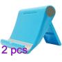 Lovise Cell Phone Stand Holder Mobile Phone Dock Compatible for Smartphone Holder for Desk Adjustable Foldable (blue)