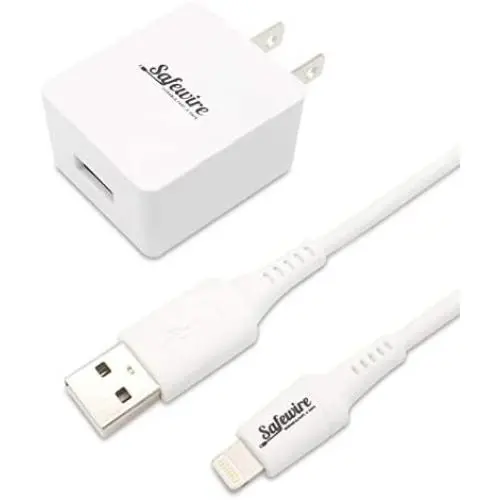 Apple Certified iPhone & iPad Charger - Ultra Durable 6ft Lightning to USB Cable and 12W USB Power Adapter Wall Plug for iPhone 11 XS Max XR X 8 Plus 7 6S 6 SE 5S 5C 5 iPad Mini Air Pro iPod (White) Apple Certified iPhone & iPad Charger - Ultra Durable 6ft Lightning to USB Cable and 12W USB Power Adapter Wall Plug for iPhone 11 XS Max XR X 8 Plus 7 6S 6 SE 5S 5C 5 iPad Mini Air Pro iPod (White)