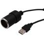 USB A Male to 12V Car Cigarette Lighter Socket Female Converter Cable 2-Pack