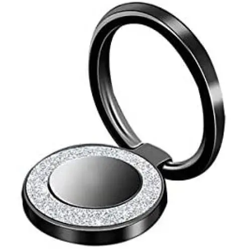 Glitter Bling Bling Phone Ring Holder,Sparkle Phone Ring Kickstand,Cell Phone Finger Ring Grip for Almost All Phones(Black) Glitter Bling Bling Phone Ring Holder,Sparkle Phone Ring Kickstand,Cell Phone Finger Ring Grip for Almost All Phones(Black)