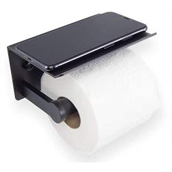 Neater Nest Reversible Toilet Paper Holder with Phone Shelf, Modern Style (Oil Rubbed Bronze, Single)