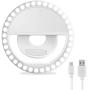 Selfie Ring Light, XINBAOHONG Rechargeable Portable Clip-on Selfie Fill Light with 36 LED for iPhone/Android Smart Phone Photography, Camera Video, Girl Makes up (White)