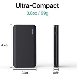 Portable Charger, 【2-Pack】 Ultra-Slim 5V/2.1A 5000mAh Power Bank External Battery Backup Pack, Mini-Sized with Light Compatible with iPhone 11 Pro,11 Pro MAX,11,XS MAX,XS,XR,X,8 Plus,8 …