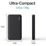 Portable Charger, 【2-Pack】 Ultra-Slim 5V/2.1A 5000mAh Power Bank External Battery Backup Pack, Mini-Sized with Light Compatible with iPhone 11 Pro,11 Pro MAX,11,XS MAX,XS,XR,X,8 Plus,8 …