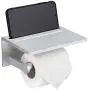 Smarthome Toilet Paper Holder with Shelf – Silver Anti-Rust Aluminum Tissue Roll Holder with Phone Shelf for Modern Bathroom, 3M Self Adhesive No Drilling or Wall-Mounted with Screws Smarthome Toilet Paper Holder with Shelf – Silver Anti-Rust Aluminum Tissue Roll Holder with Phone Shelf for Modern Bathroom, 3M Self Adhesive No Drilling or Wall-Mounted with Screws