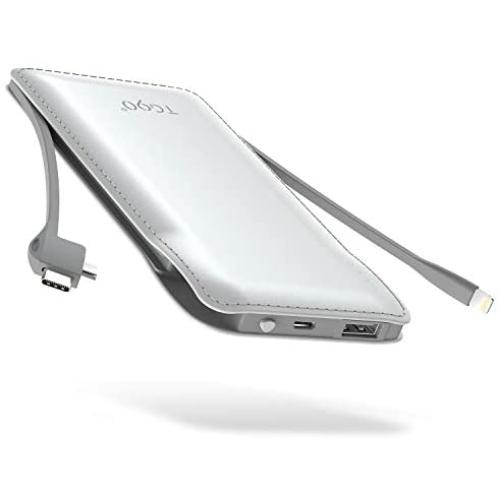 TG90 10000mah Power Bank External Battery Packs, Portable Charger with Built-in Cables for Cell Phone Battery Backup, Portable Phone Charger Compatible with iPhone, iPad, iPod, Android Phones