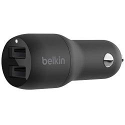 Belkin Dual USB Car Charger 24W (Boost Charge Dual Port Car Charger, 2-Port USB Car Charger) iPhone Car Charger, Android Car Charger (CCB001btBK)